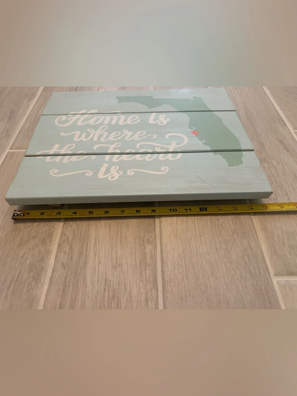 Home Is Where the Heart Is Florida Wall Decor - Light Blue & Green